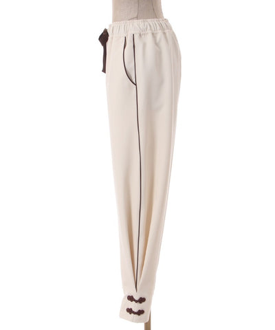 Chinese Button Side-Striped Pants