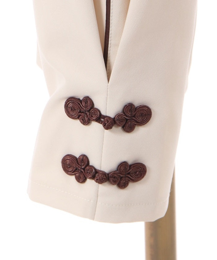 Chinese Button Side-Striped Pants