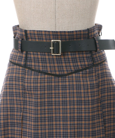 Tuck Mini Skirt with Belt