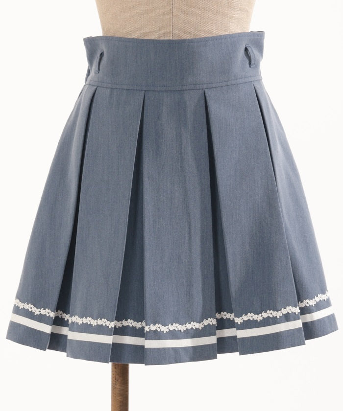 Box Pleats Mini Skirt