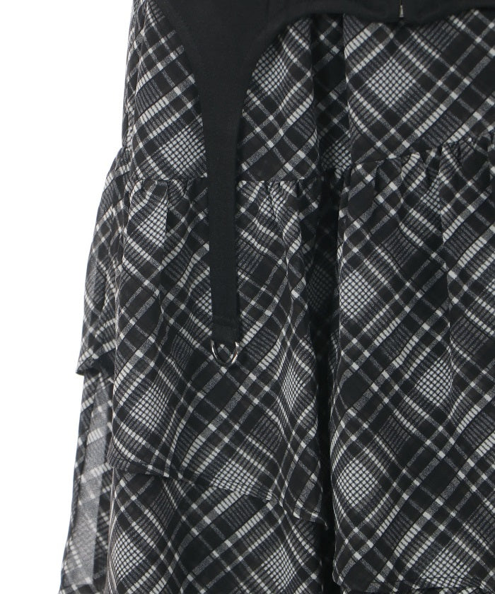 Asymmetric Frill Skirt With Corset