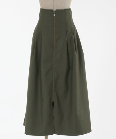 Front Zipper Long Skirt