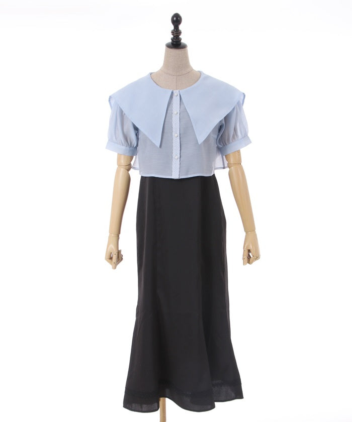 Sheer Blouse Ensemble Dress