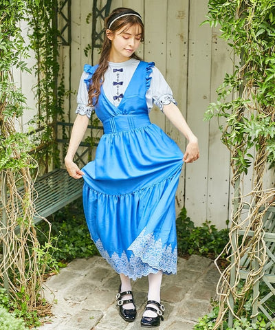 Playing Cards Embroidery Pinafore Dress