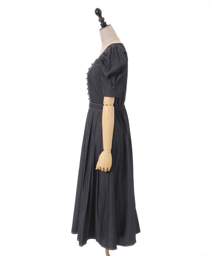 Power Shoulder Short-Sleeved Dress