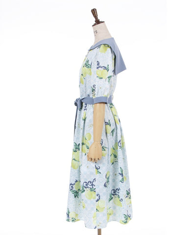 Lemon & Tile Pattern Sailor Dress
