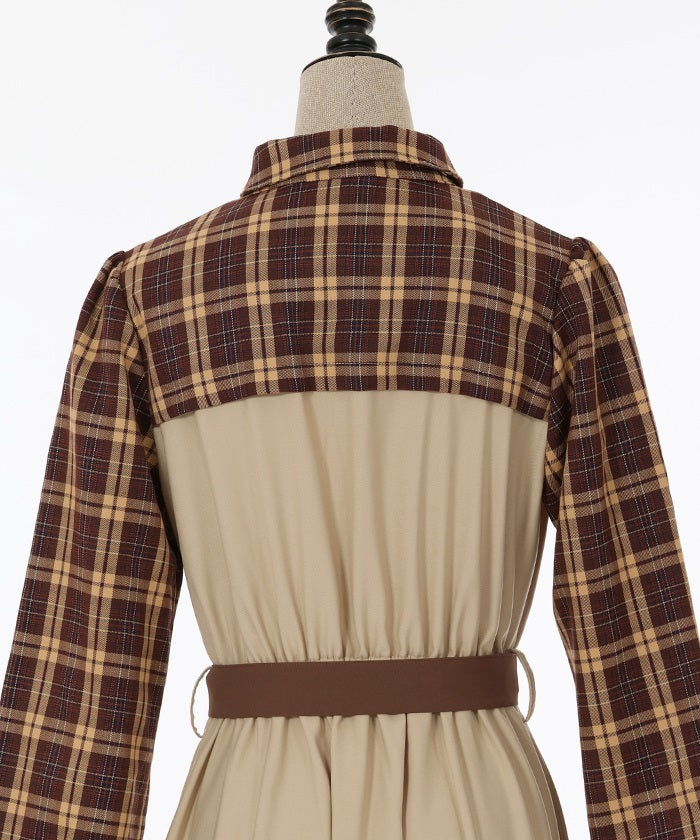 Check Bicolor Dress