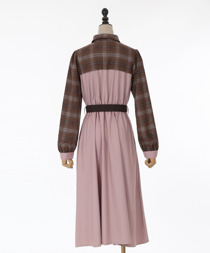 Check Bicolor Dress