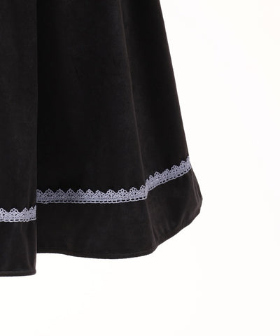 Lace Design Velour Dress