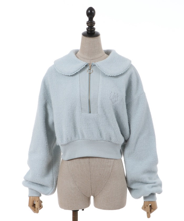 Chenille Knit Style Cropped Pullover