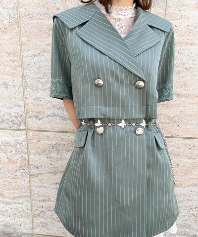 2-Way Big Collar Short-Sleeved Jacket