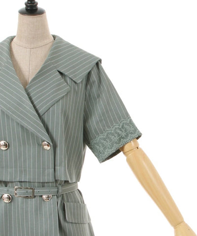 2-Way Big Collar Short-Sleeved Jacket