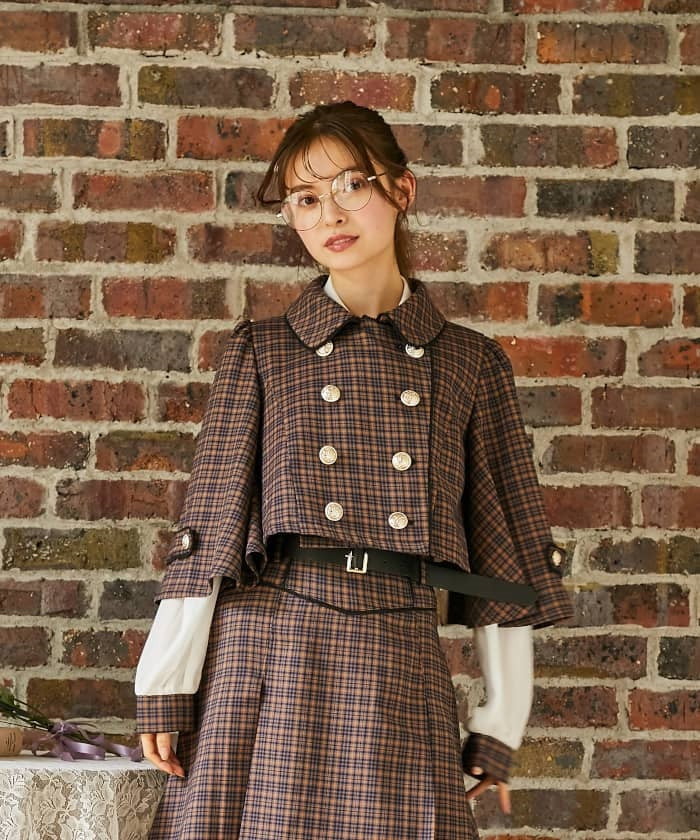 Double Button Cape Jacket