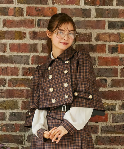 Double Button Cape Jacket