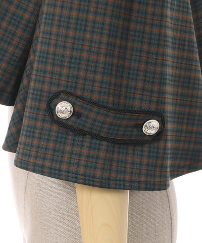 Double Button Cape Jacket