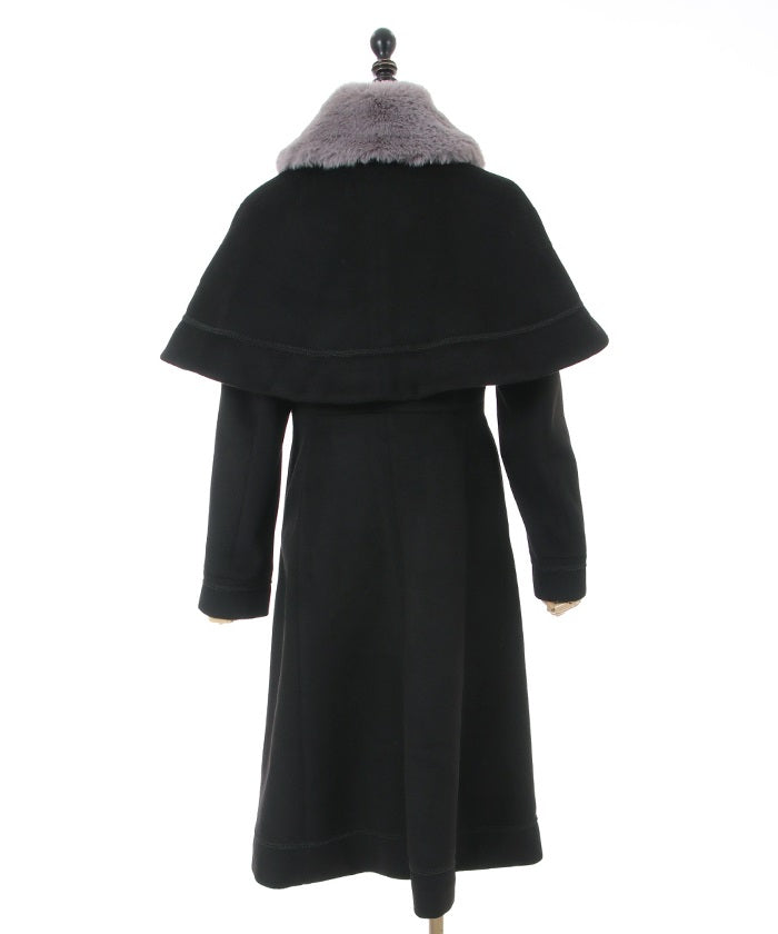 Fur Collar Cape Long Coat (Pre-order)