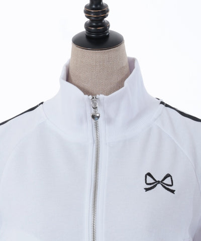 Ribbon Embroidery Short Hoodie