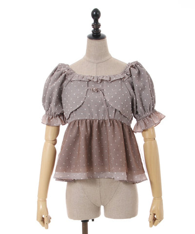 Dotted Peplum Design Blouse