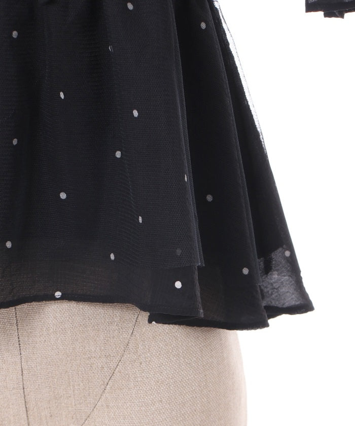 Dotted Peplum Design Blouse
