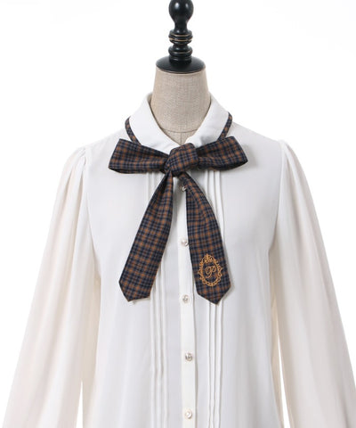 Blouse with Embroidery Ribbon Tie