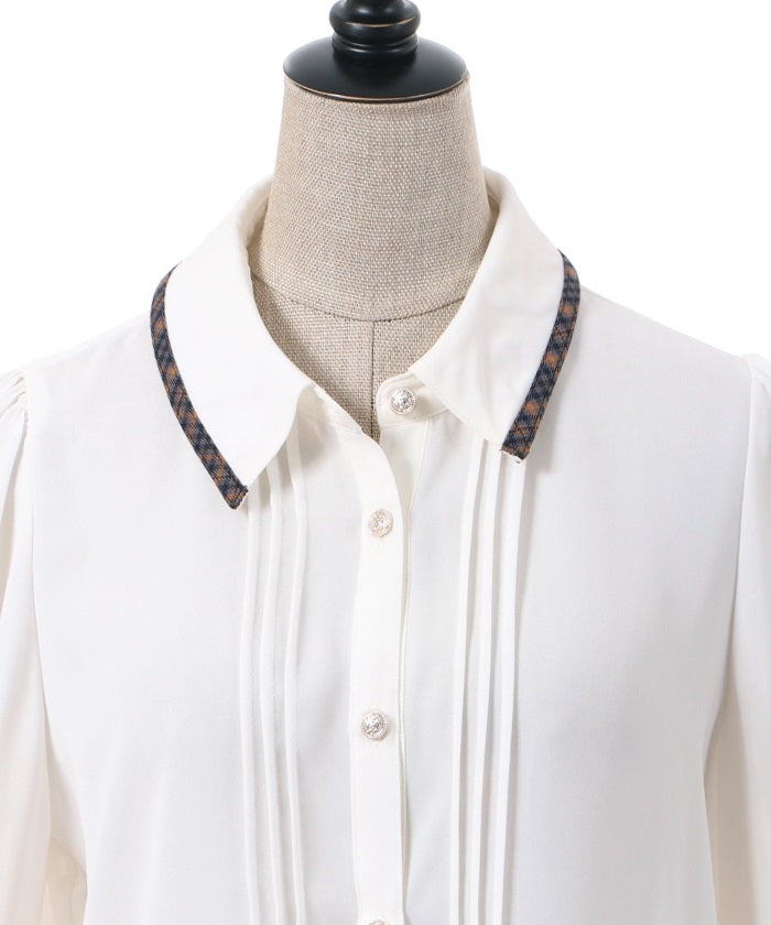 Blouse with Embroidery Ribbon Tie