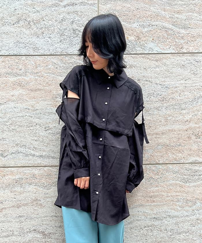 Gimmick Design Sheer Shirt