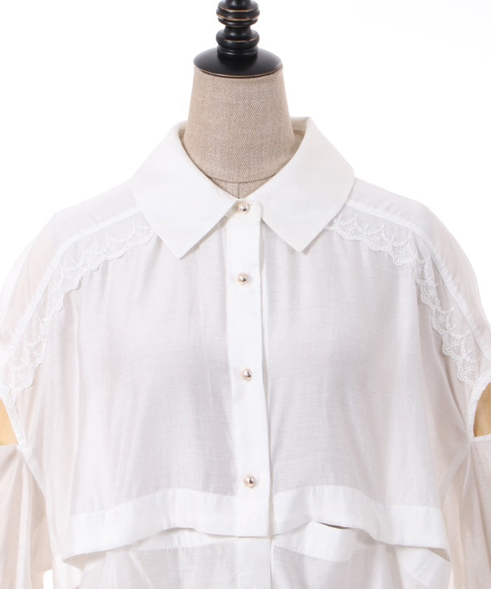 Gimmick Design Sheer Shirt