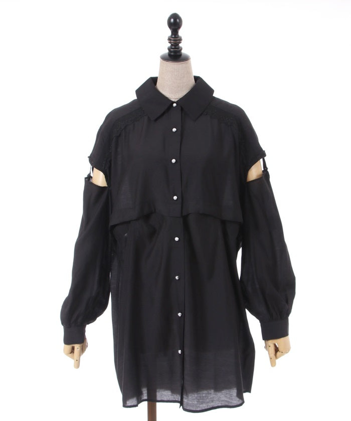 Gimmick Design Sheer Shirt