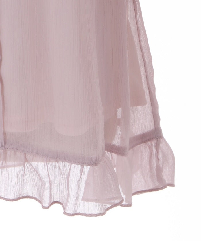 Sheer Frill Bowtie Blouse