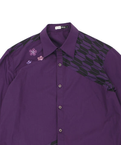 Arrow Feather Pattern & Bellflower Embroidery Shirt