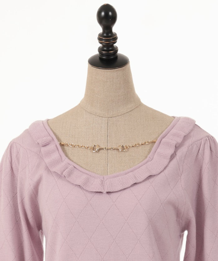 Knit Pullover with Chain Accessories