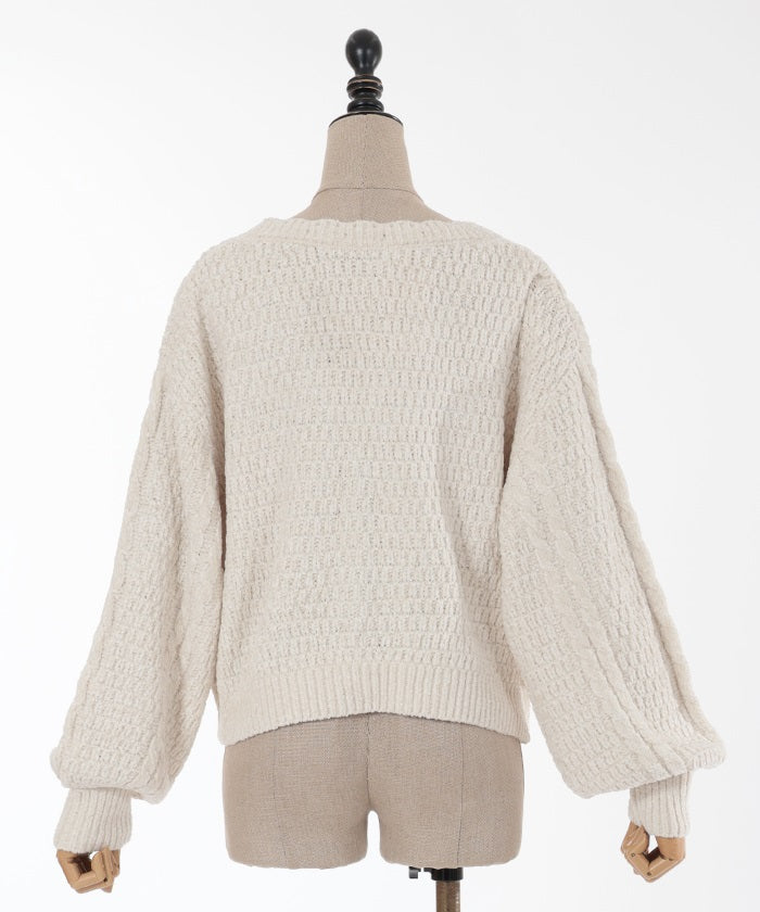 Lace-up Velour Mall Cardigan