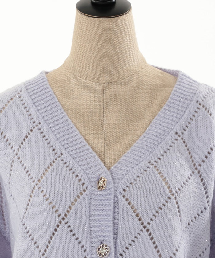 Lace-up Knit Cardigan