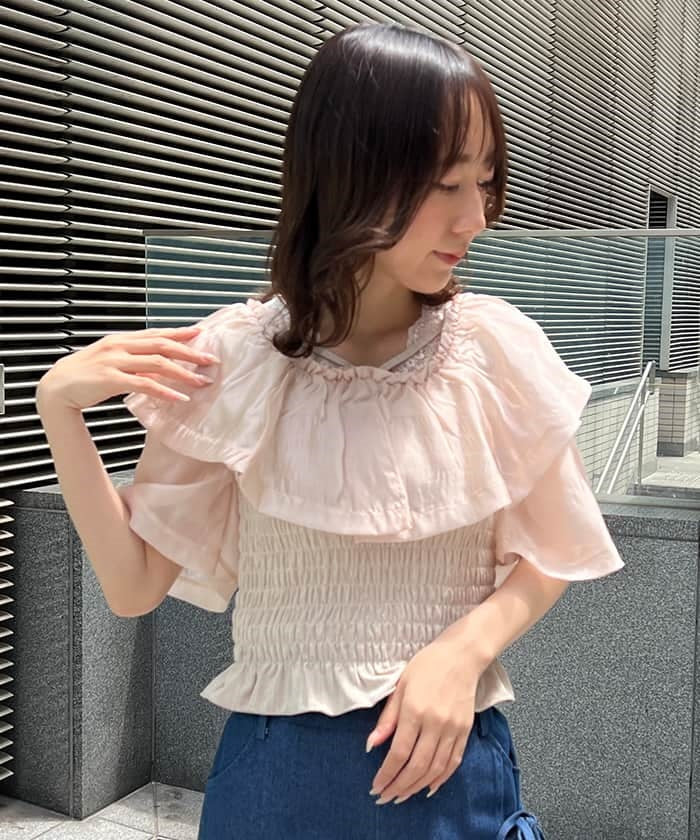 Sheer Frill Cut & Sew Pullover