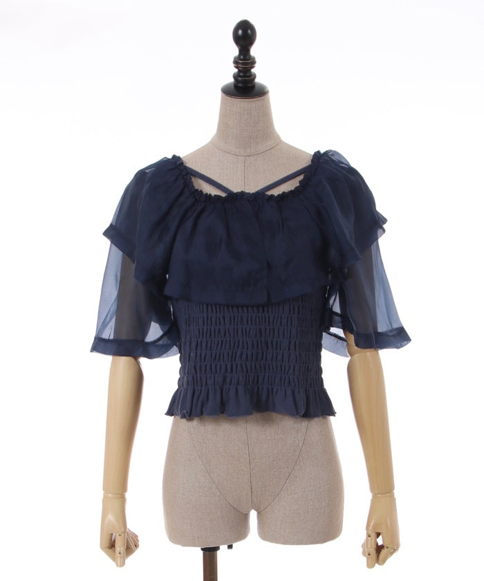 Sheer Frill Cut & Sew Pullover