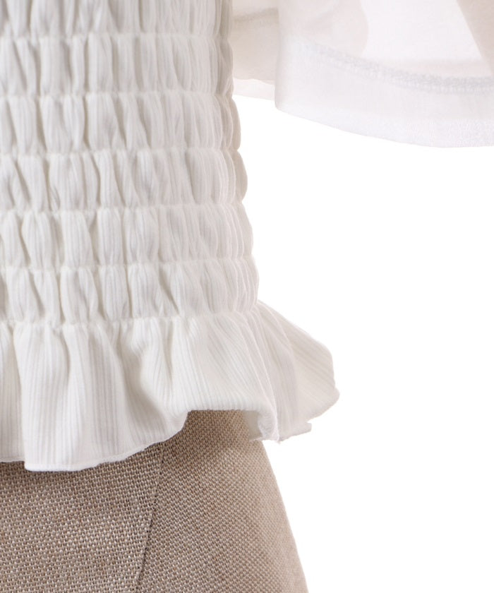 Sheer Frill Cut & Sew Pullover