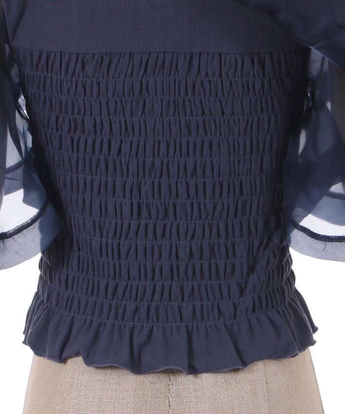 Sheer Frill Cut & Sew Pullover