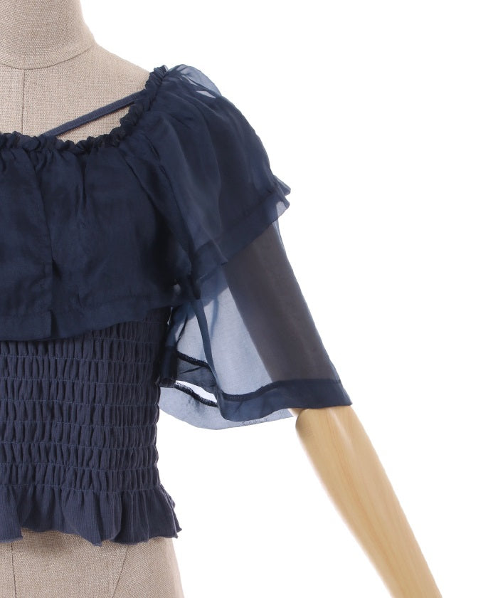 Sheer Frill Cut & Sew Pullover