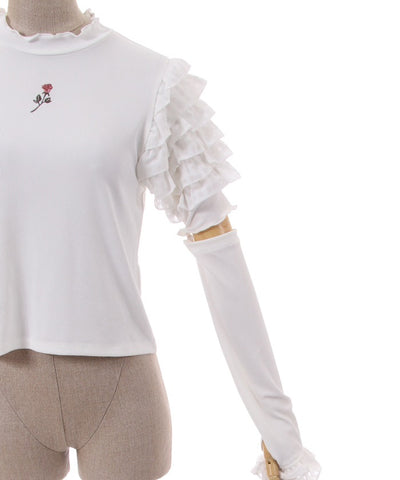 Frill Sleeve Pullover with Arm Sleeves