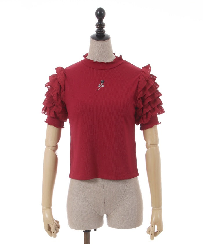 Frill Sleeve Pullover with Arm Sleeves