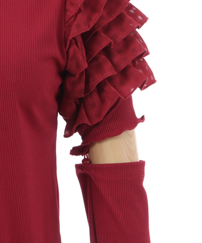 Frill Sleeve Pullover with Arm Sleeves