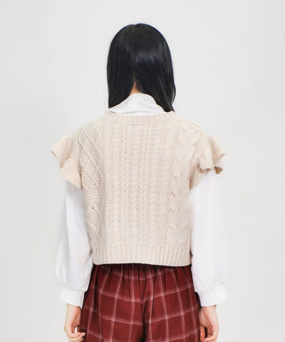 Cut & Sewn Pullover with Knit Vest