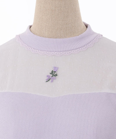 Rose Embroidery Bustier Design Pullover